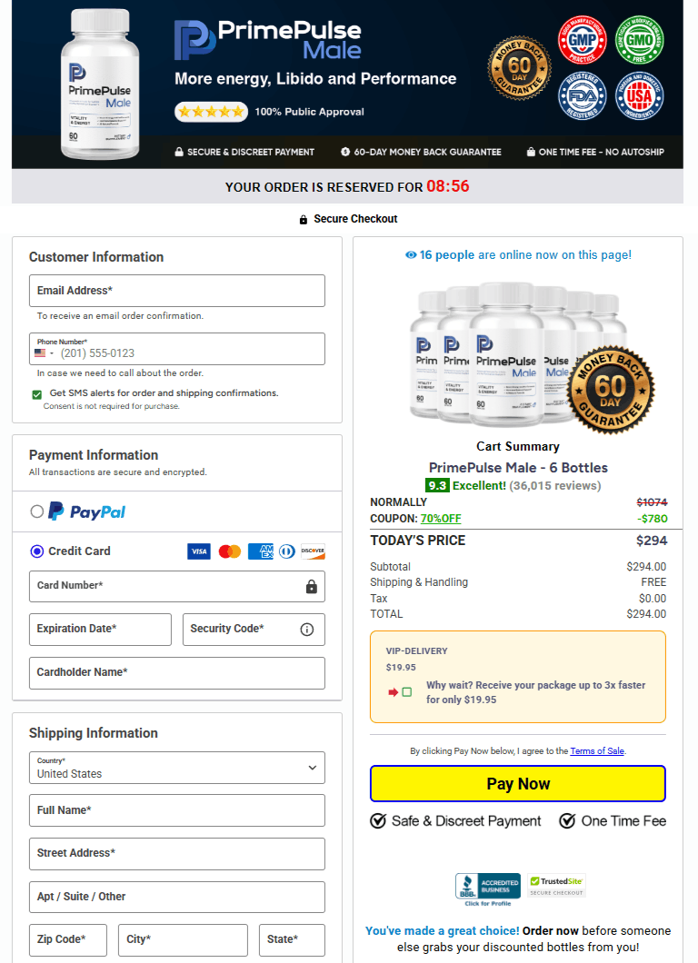 PrimePulse order form